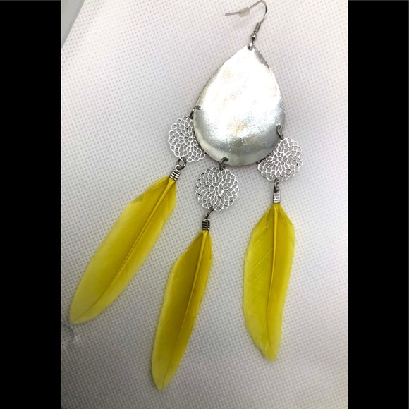 🔥BOHO FEATHER EARRINGS 🔥 NWT🏷 - Picture 7 of 12